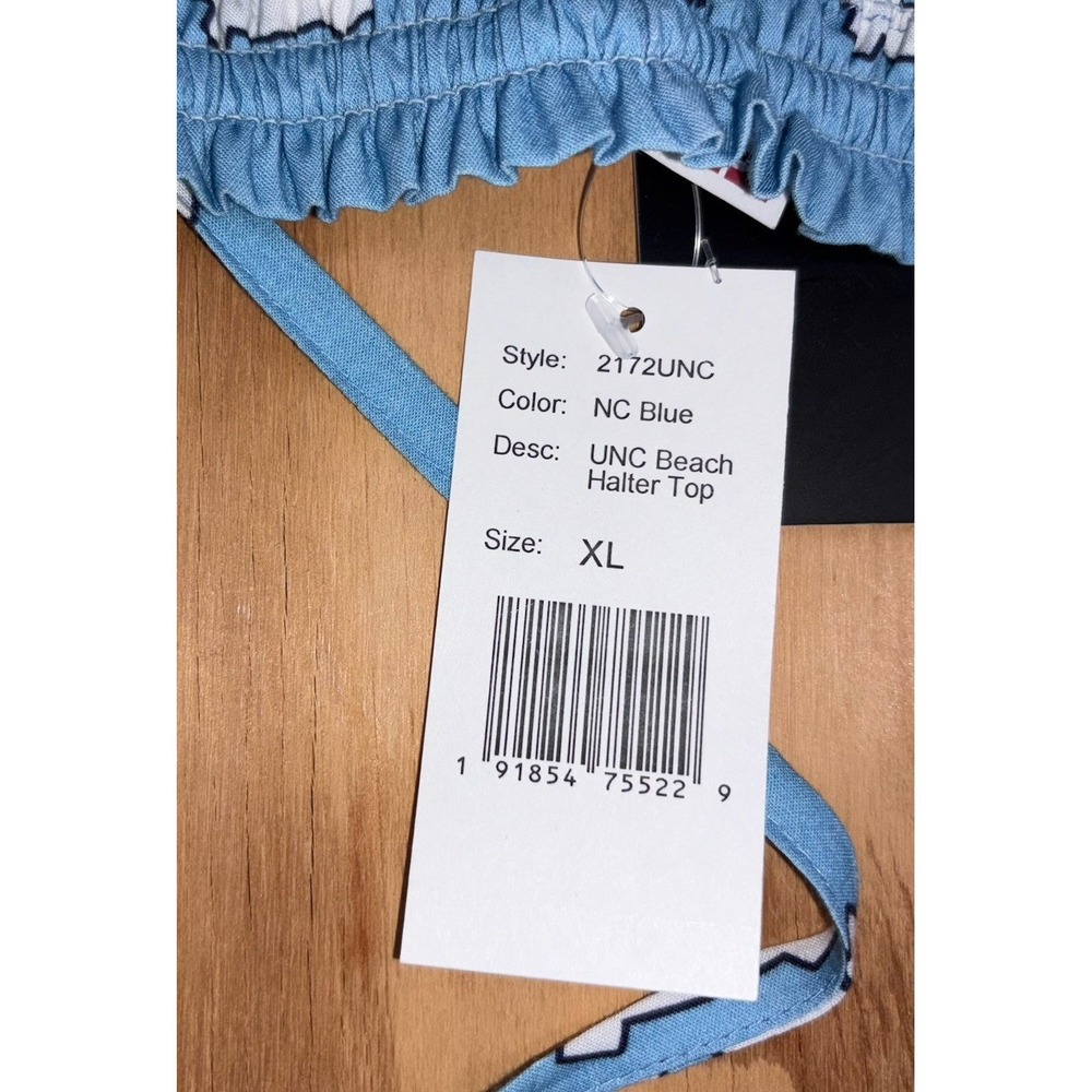 Wes and Willy Womens College Beach Halter Crop Top UNC Tar Heels XL New - Picture 8 of 8